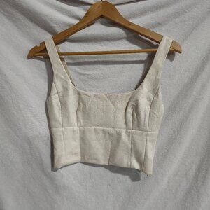 Wilfred Free Faux Leather Bustier Tank Top with Zippered Side Panel Size XS